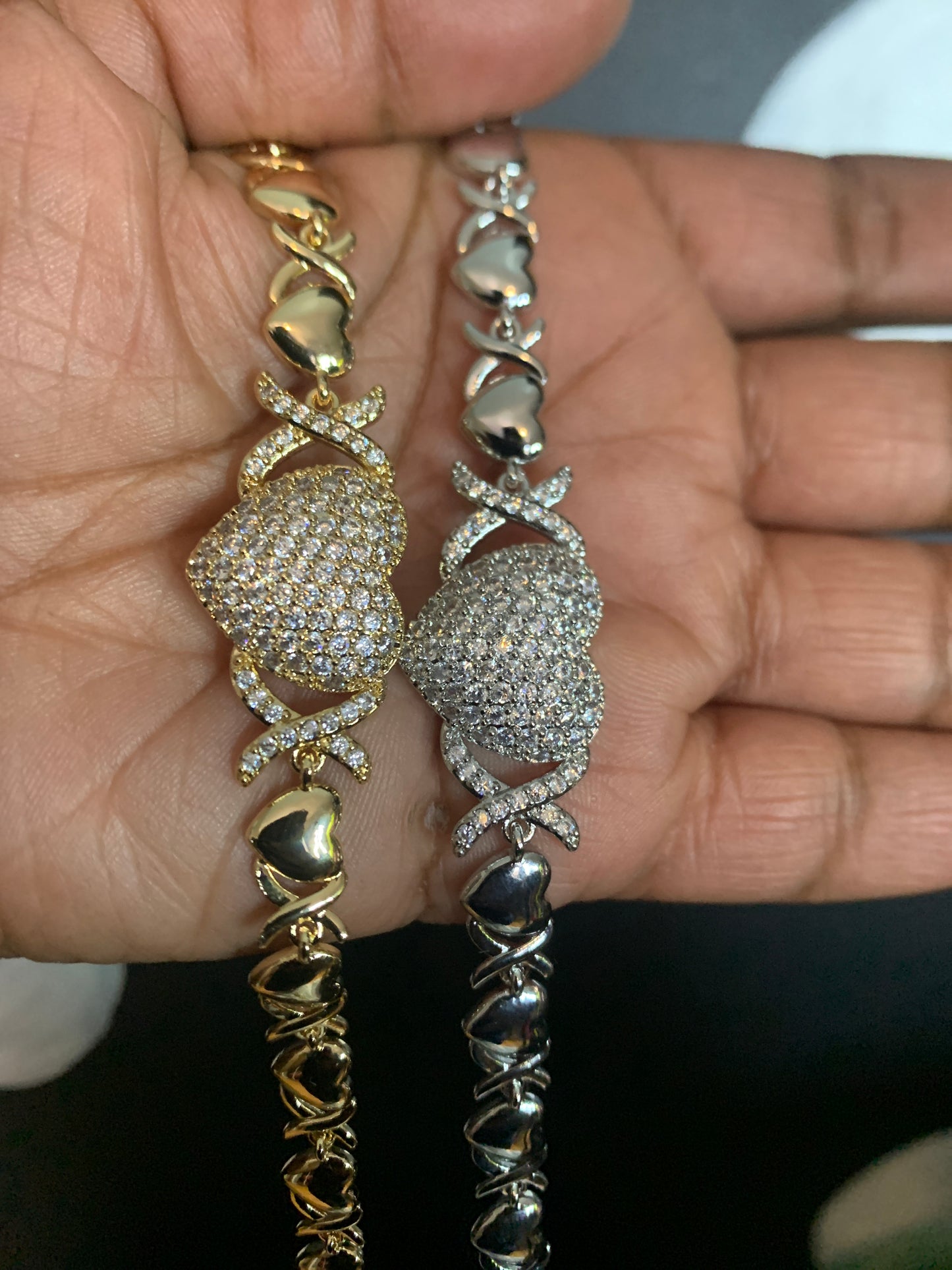 Gold filled heart X&O