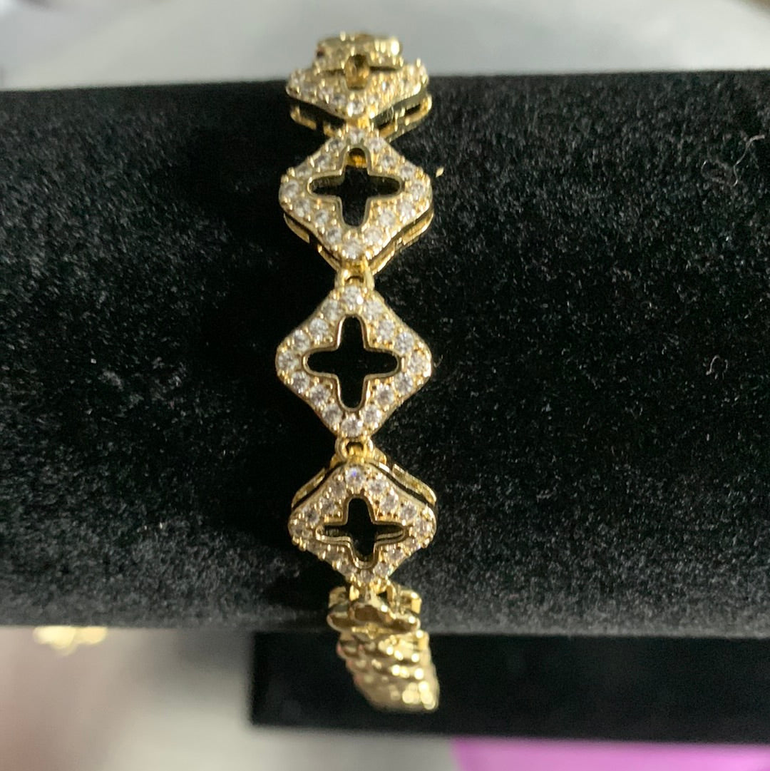 Gold filled four clover bracelets