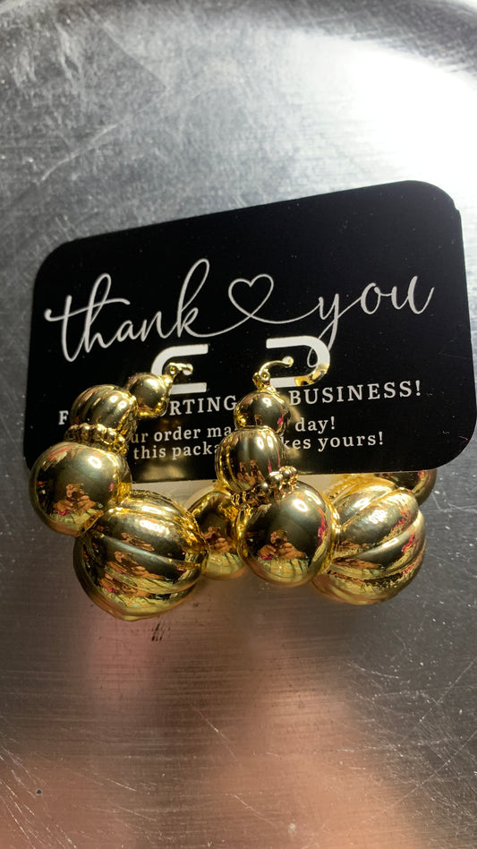 Three bubble gold filled earrings