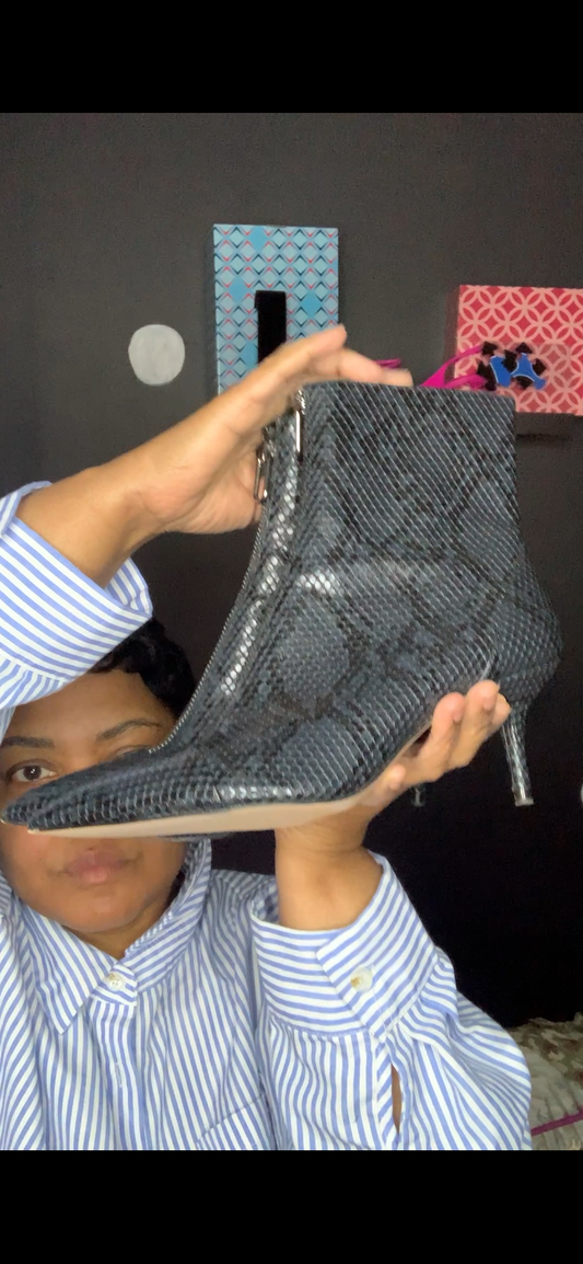 Zara snakeskin bootie