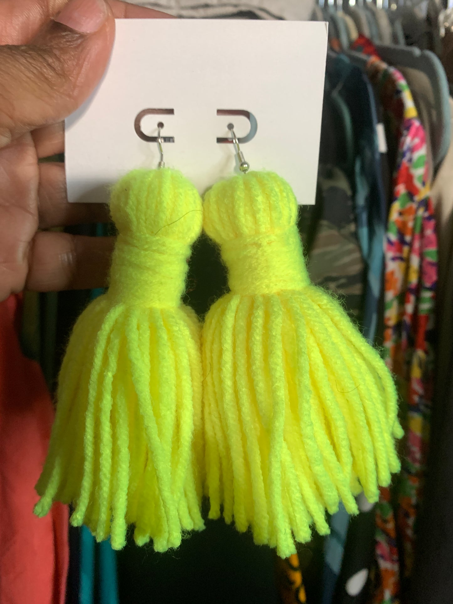 Tassel yarn earrings