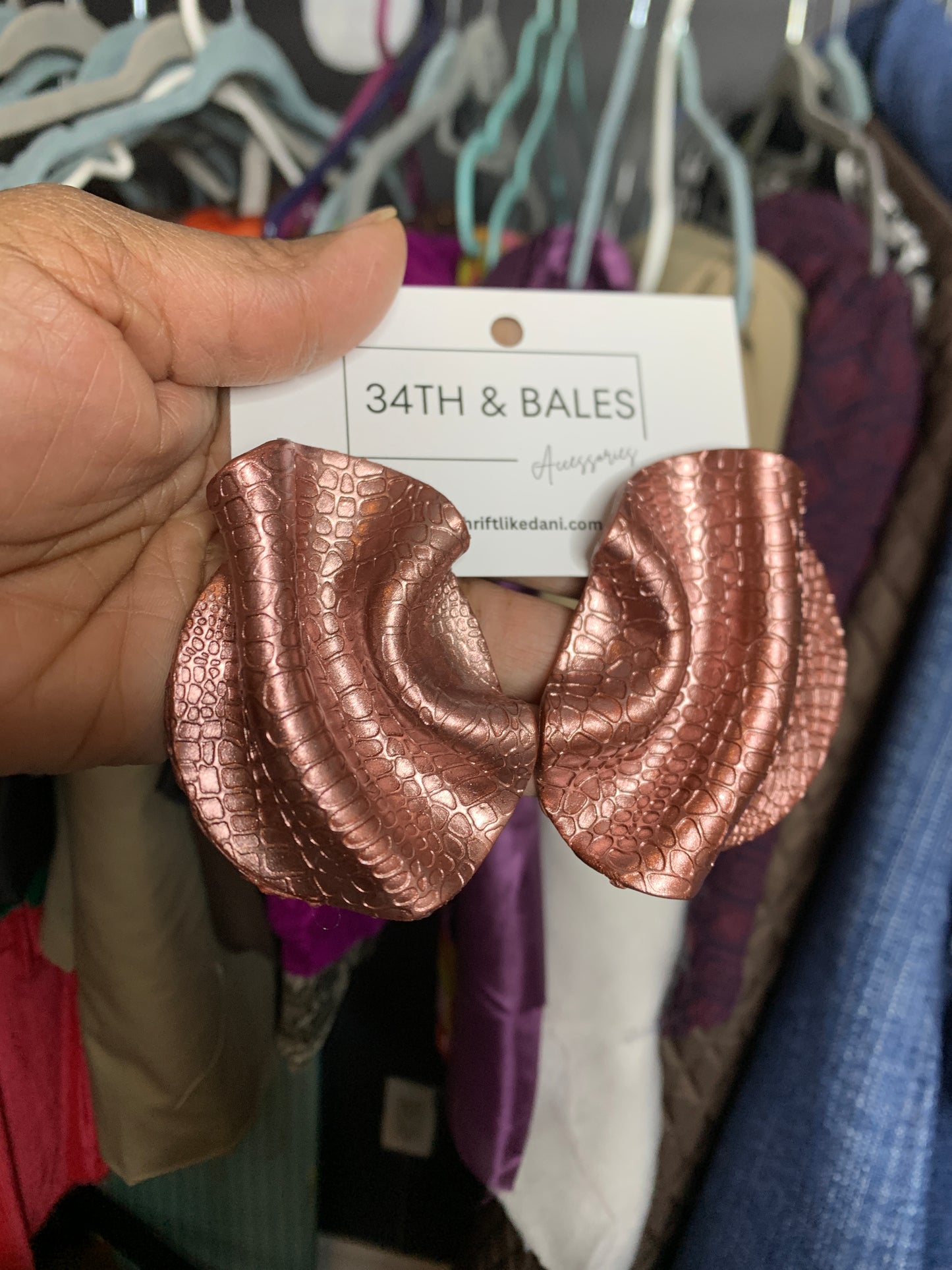 Metallic Croc Earrings